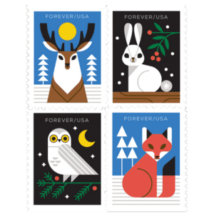 Winter Woodland Animals Forever Stamps